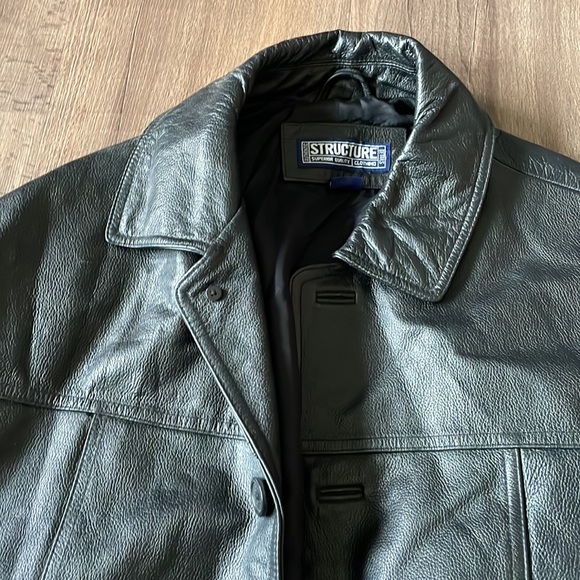 Structure (express for men) Black Leather Jacket - Picture 2 of 14